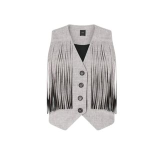 Pinko Vests, female, Gray, Size: 2XS Vests