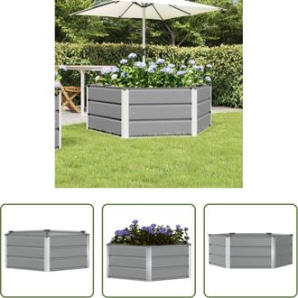 vidaXL Fioriera esagonale - Fioriera Grigio chiaro 129 x 129 x 45 cm Acciaio