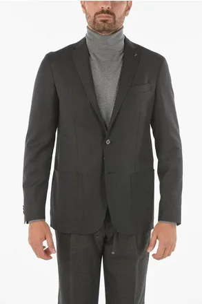 Corneliani CC COLLECTION Virgin Wool RIGHT Blazer with Iconic Beetle Br size 50