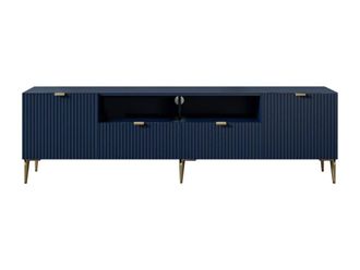 VENTE-UNIQUE.COM Mueble bajo de TV efecto madera azul oscuro