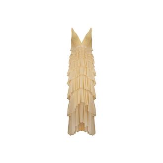 Elisabetta Franchi Gowns, female, Yellow, XL, Long Evening Dress