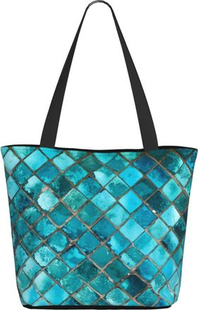 AOOEDM Shiny Turquoise Ceramic Ladies Shopping Bag 13x11x7in.The Perfect ValentineS Day Gift.It Is The Best ValentineS Day Gift For Mom, Daughter, Wife,Etc