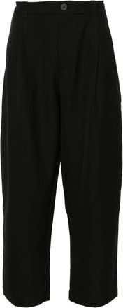 STUDIO NICHOLSON Zwarte Gevlochten Hoge Taille Tapered Broek - Heren - Broeken - Zwart - M - Broeken