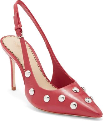 Cinq &agrave; Sept Rhonda Studded Slingback Sandal in Cherry Rose at Nordstrom Rack, Size 10.5Us / 40.5Eu