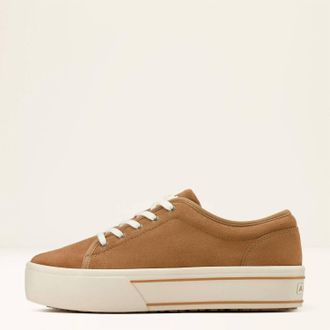Ariat Womens Skylar Platform Shoes In Dark Tan Suede