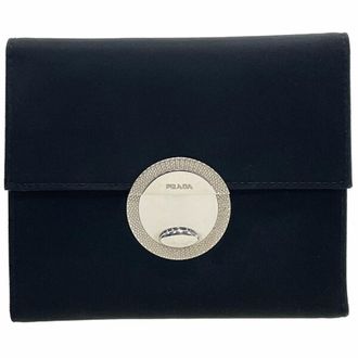 Prada Black Nero Nylon Leather Wallet (Tri-Fold) (Pre-Owned)
