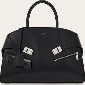 Ferragamo Donna Borsa a mano Hug con zip (L) Nero