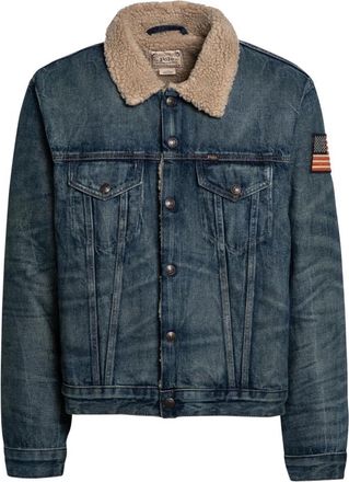 Polo Ralph Lauren Schapenleren Jas - Heren - Spijkerjassen - Blauw - L - Denim - Jassen