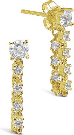 Sterling Forever Sterling Silver CZ Chain Drop Studs