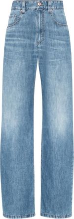 Brunello Cucinelli Contemporary Loose trousers in Medium Denim at Nordstrom, Size 38 It