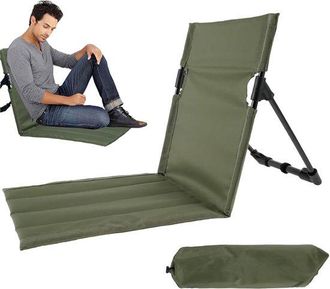 OEM Esterilla De Playa, Silla De Playa Plegable, Esterilla De Playa Plegable, Ligera, Tumbona Port&aacute;til, Verde, Coj&iacute;n Con Relleno De Esponja Suave