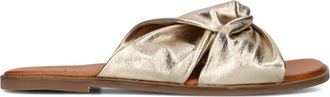 Lina Locchi Gouden Slippers voor Stijlvolle Zomerdagen - Dames - Sandalen - Geel - 36 EU - Schoenen