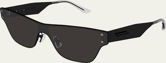 Bottega Veneta Rectangle Monochromatic Metal Sunglasses