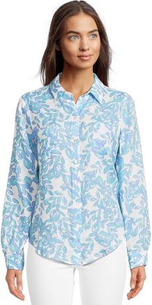 Lilly Pulitzer Sea View Button Down Womens Clothing Jacaranda Blue Simply The Zest : 2XL, Linen