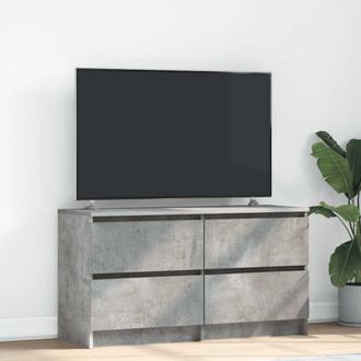 Berkfield Home TV Cabinet Concrete Grey 100x35x54 cm Engineered Wood | Size: 100 x 35 x 54 cm