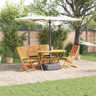 vidaXL Vidaxl Conjunto De Comedor De Jard&iacute;n 5 Pcs Marr&oacute;n