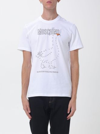Moschino T-shirt in cotone con stampa logo grafica a contrasto