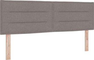 vidaXL LED Headboard with LED Strip Lights Manual Taupe 160 cm Fabric vidaXL