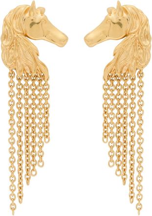 Chlo&eacute; The Chlo&eacute; Chain Horse Drop Earrings - Gold - One Size