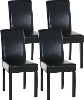 Clp Clp - Set De 4 Sillas De Comedor Ina En Polipiel Marr&oacute;n Negro