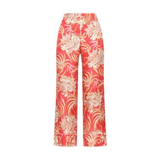 Maliparmi Wide Trousers, female, Red, Size: 2XS Collection Print Trousers