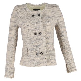 Isabel Marant Isabel Marant Laure Geweven Jas in Ecru Virgin Wool