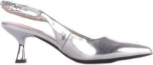 Liu Jo Schoenen, Dames, Grijs, 36 EU, Leer, Zilveren Decolette Pumps met Gesp