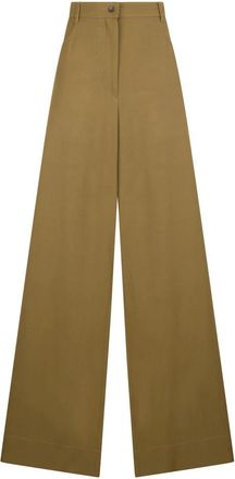 Alberta Ferretti Wijde Elegante Broek - Dames - Wijde Broeken - Beige - S - Linnen - Broeken