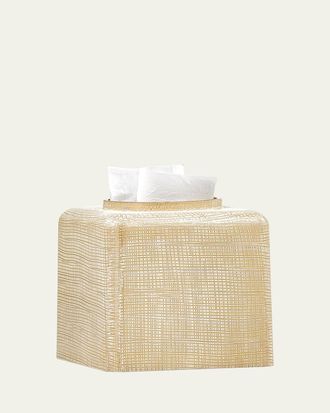 Labrazel Woven Tissue Box Cover, Gold