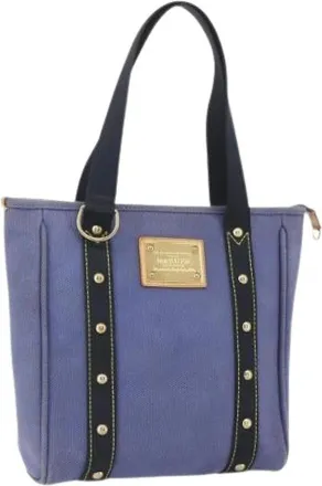 Louis Vuitton Pre-owned Tote Bags, female, Blue, Size: ONE SIZE Pre-owned Canvas Tote Bag