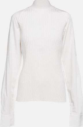 Toteme Ribbed-knit turtleneck wool-blend top