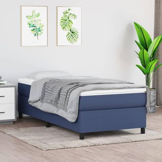 vidaXL Estructura De Cama Sin Colch&oacute;n Tela Azul 90x190 Cm Vidaxl