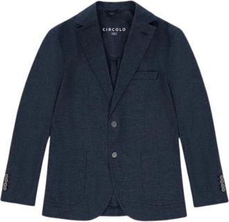 Circolo 1901 Blazer met Vlammend Effect - Heren - Blazers - Blauw - 2XL - Katoen - Jassen