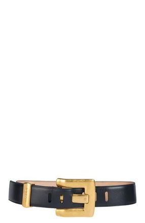 Balmain Anthem Belt 4.5Cm-Calfskin in Black at Nordstrom, Size 100