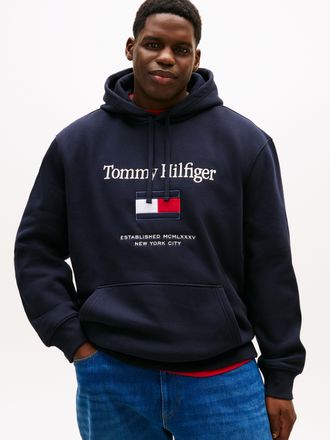 Tommy Hilfiger Big & Tall Hoodie BT-TOMMY EMBRO FLAG, Herren, Gr. 4XL, desert sky, Sweatware, Obermaterial: 64% Baumwolle, 36% Polyester, TOMMY HILFIGER BIG & TALL, regular fit