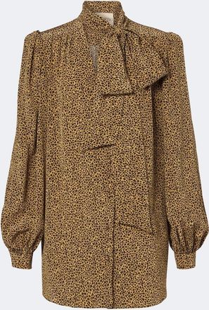 Valentino Leopard print silk blouse