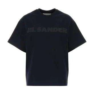 Jil Sander T-Shirts, female, Blue, Size: L Cotton T-Shirt