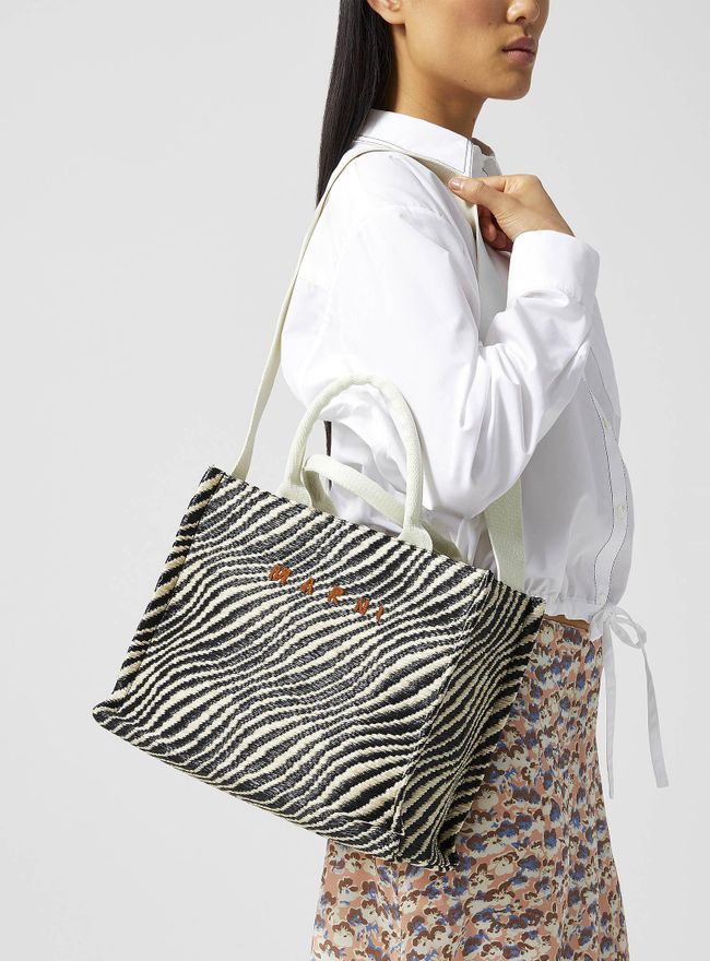 Womens Little striped straw Tote Bag
