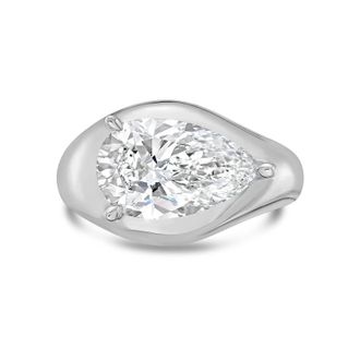 Diana M. Jewels PLATINUM LAB GROWN PEAR SHAPE DIAMOND FASHION RING WEIGHING 6.00 CTS TW