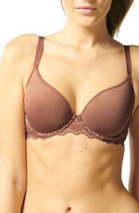 Simone P&eacute;r&egrave;le Caresse Underwire Plunge Bra in Coco Brown at Nordstrom, Size 38D