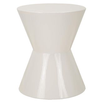 Dmora Mesa De Centro Fanamaba, Forma Redonda, Color Del Tablero Blanco, Material Del Tablero En Metal, 47x59x47h Cm Blanco
