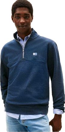 Tommy Jeans Heren Timberland Logo Zip Neck Sweatshirt (Donkere marine)