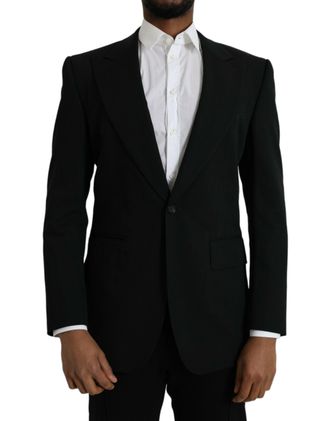 Dolce & Gabbana Mens Classic Fit Blazer Solid Black