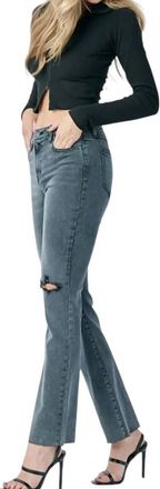 Hidden Jeans Ryan Raw Hem Grinded Bootcut Jeans In Charcoal