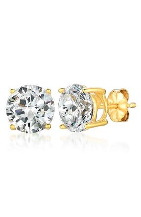 Crislu Cubic Mens Zirconia Stud Earrings in 18Kt Yellow Gold at Nordstrom