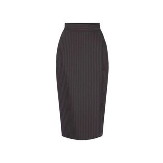 Elisabetta Franchi Go22266E2 Longuette kokerrok - Dames - Rokken - Bruin - Maat: S Wol