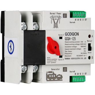 OEM Interruptor De Transferencia Autom&aacute;tica De Doble Alimentaci&oacute;n 2p100a, Interruptor Ats De Milisegundos Aislado De Nivel Pc, Montaje En Riel