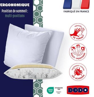 Dodo Aanpasbaar anti-mijt kussen, Coeur Adapt