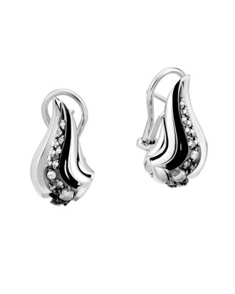 John Hardy Silver 71.00 Ct. Tw. Diamond Lahar Earrings