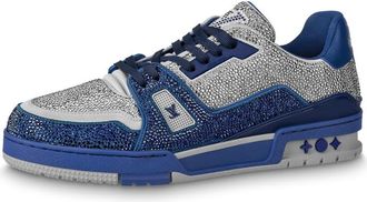 Louis Vuitton Trainer Sneakers Grey Blue Crystals 1AA6QZ